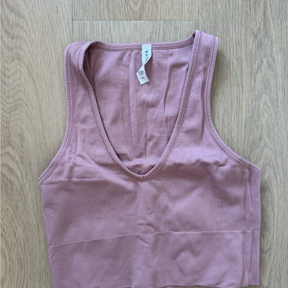 Athleta Mauve Ribbed Tank Top
